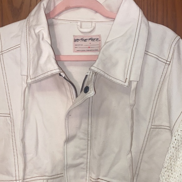 Free People Loose Thoughts Crotchet Sleeve Jacket! Size M - Picture 5 of 5